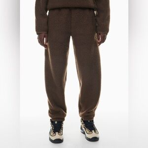 Aritzia Brown Polar Fleece Bigfoot Track Pants